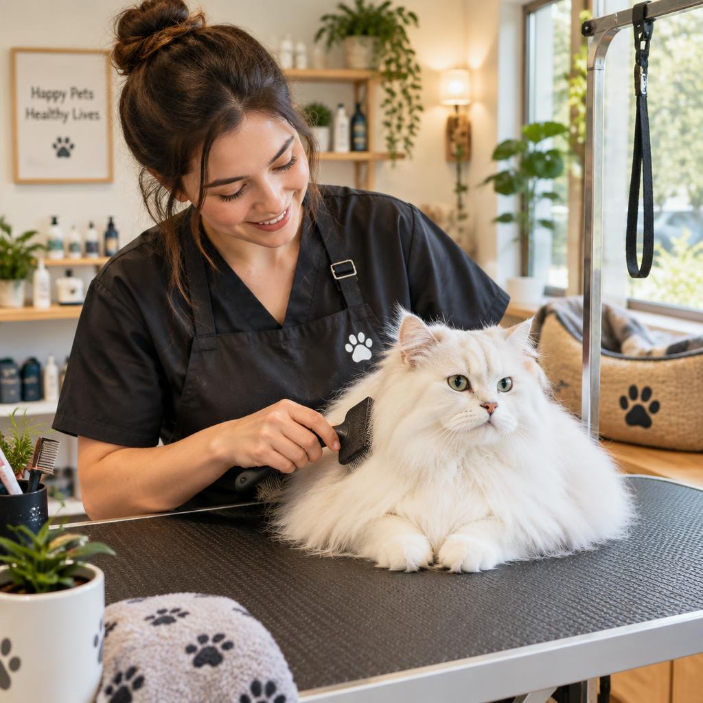 Brossage d'un chat